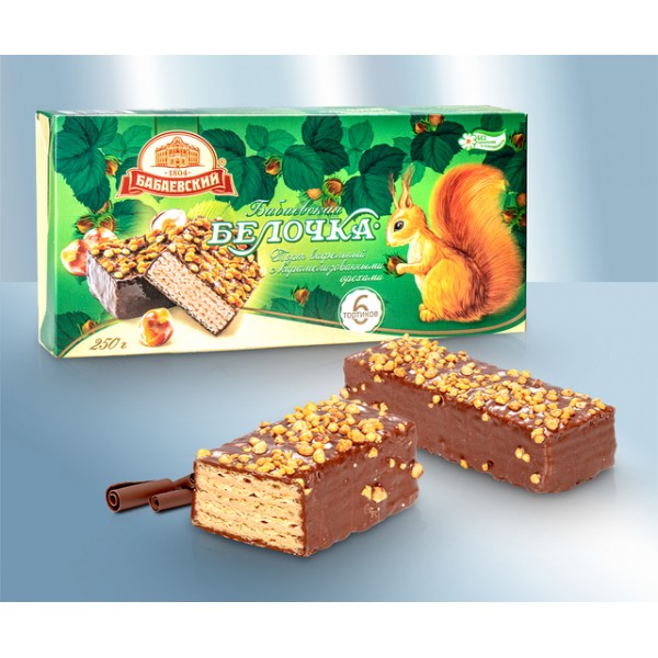 Wafer Cake Glazed w/ Confectionery Icing w/ Fat Filling Caramelized Nuts, 250g