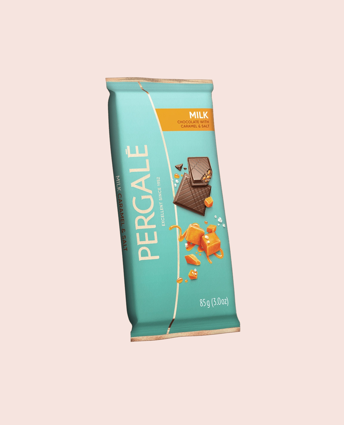 Milk Chocolate Pergale With Crunchy Caramel And Salt, 100g