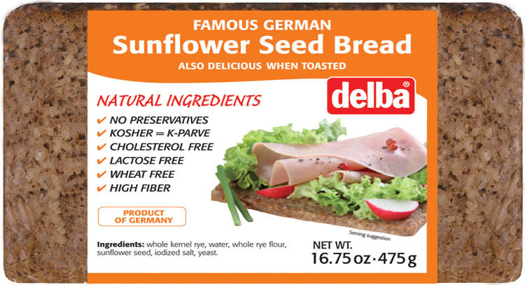 pack of Delba Famous German Sunflower Seed Bread, 475g