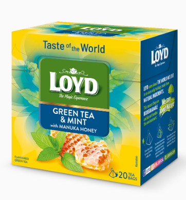 box of Loyd Green Tea & Mint w/ Manuka Honey, 20TB