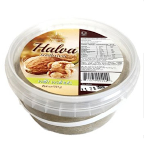 Plastic box of Golden Collection Sunflower Halva w/ Walnuts, 550g