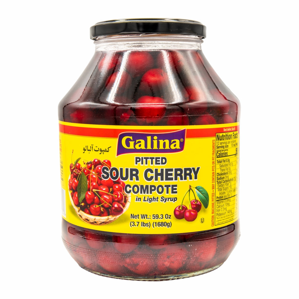 Galina Pitted Sour Cherry Compote in Light Syrup, 1680g