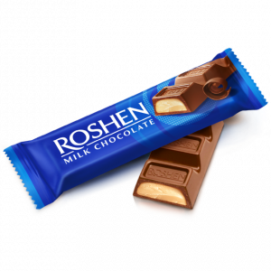 Roshen Milk Chocolate Bar with Creme Brulee filling, 43g