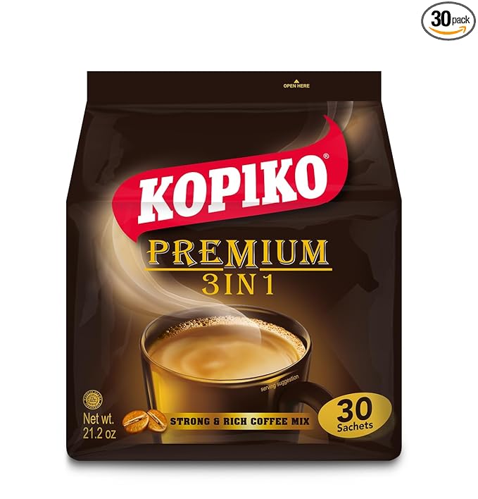 Kopiko Premium 3 in 1 Instant Coffee Mix, 30 Packets