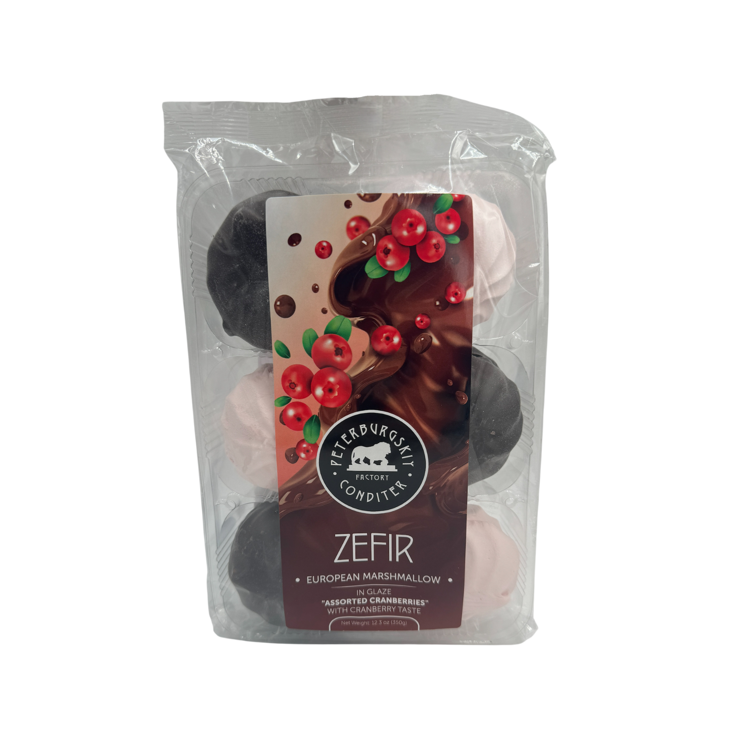 Assorted Cranberries Zefir in Glaze w/ Cranberry Taste, 350g