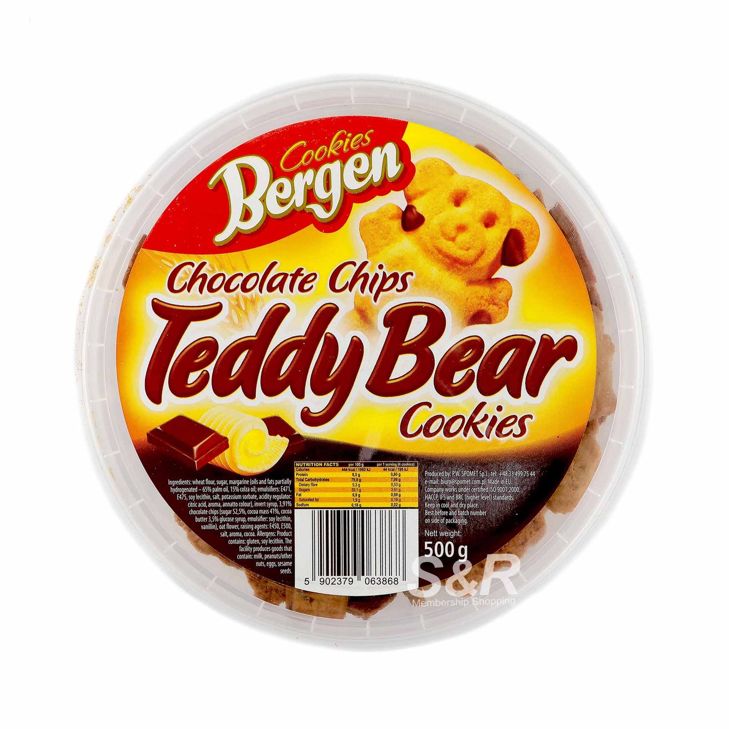 Bergen Chocolate Chips Teddy Bear Cookies, 425g