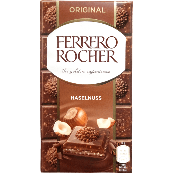 Ferrero Rocher Original Hazelnut Milk Chocolate, 90g