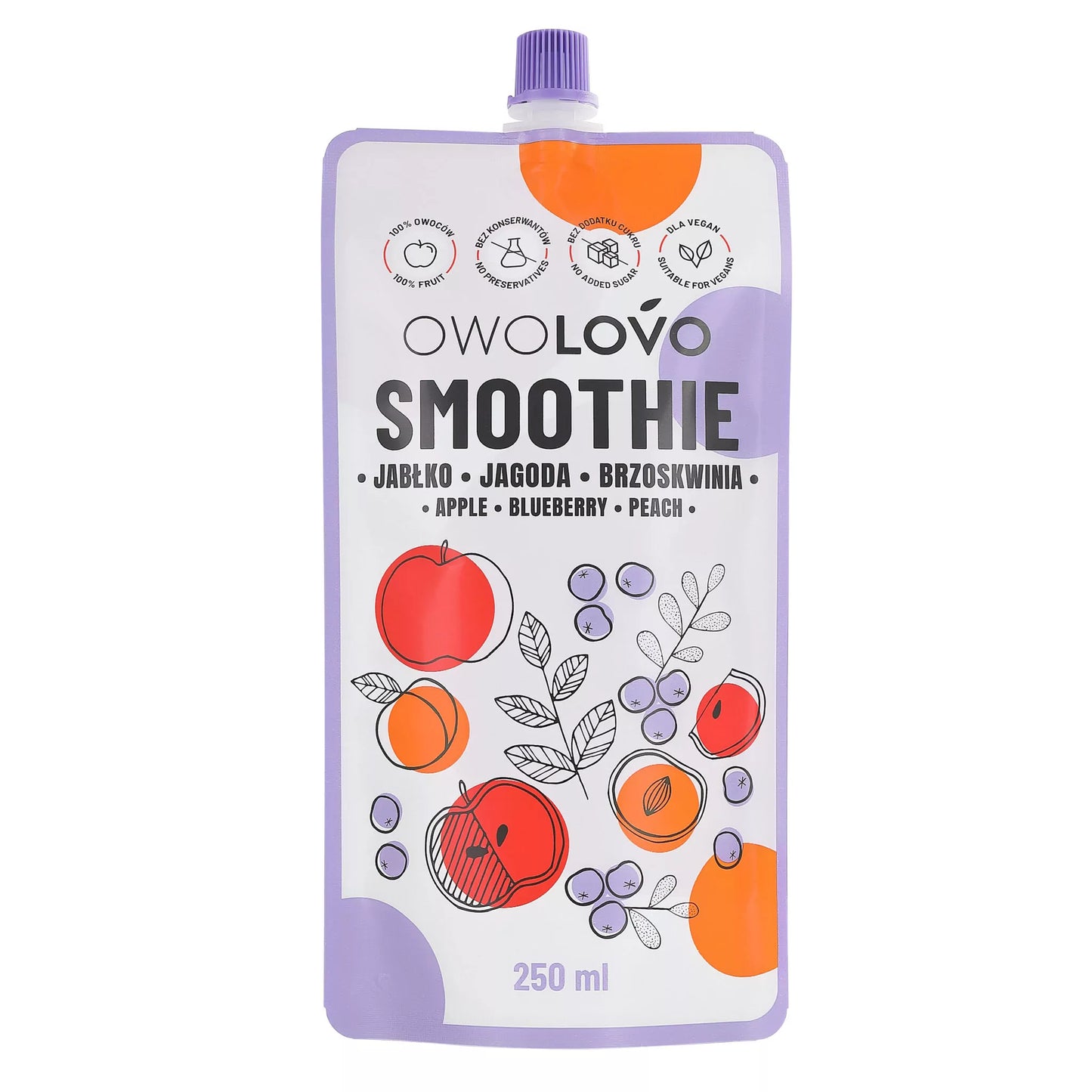 Owolovo Apple Blueberry Peach, 250ml