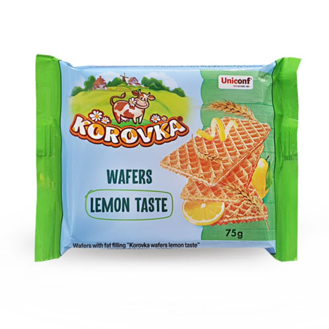 Korovka Wafers w/ Lemon Flavor, 75g