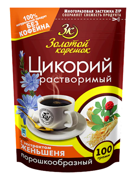 pack of Zolotoy Koreshok Chicory w/ Ginseng Tea, 100g