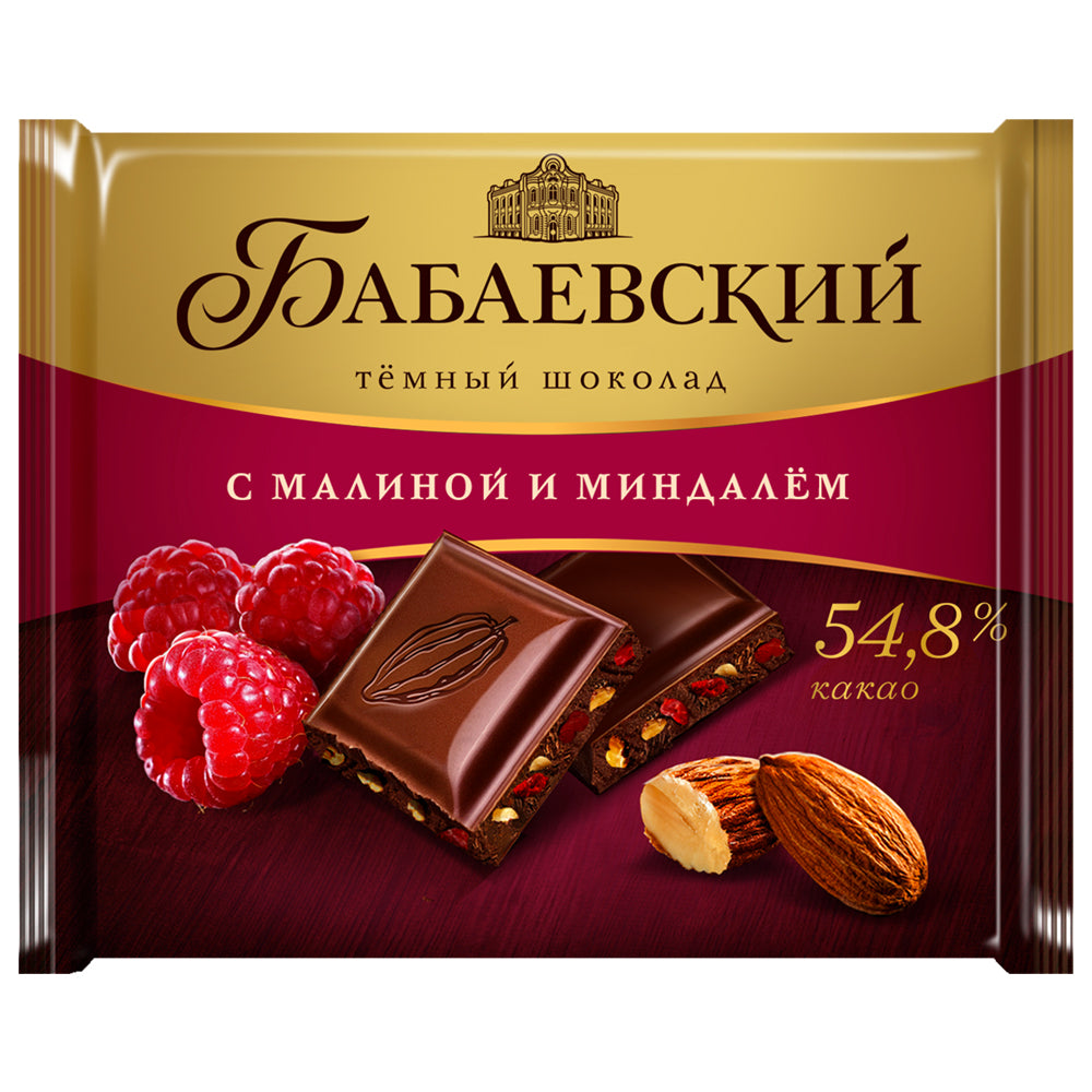 Babaevsky Dark Chocolate with Raspberries and Almonds, 70g