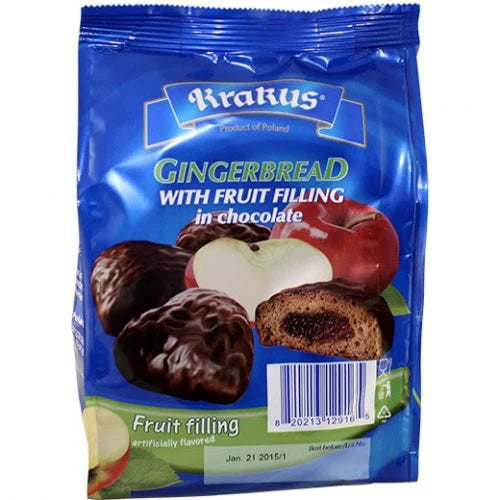 Krakus Gingerbread w/ Fruit Filling in Chocolate, 160g