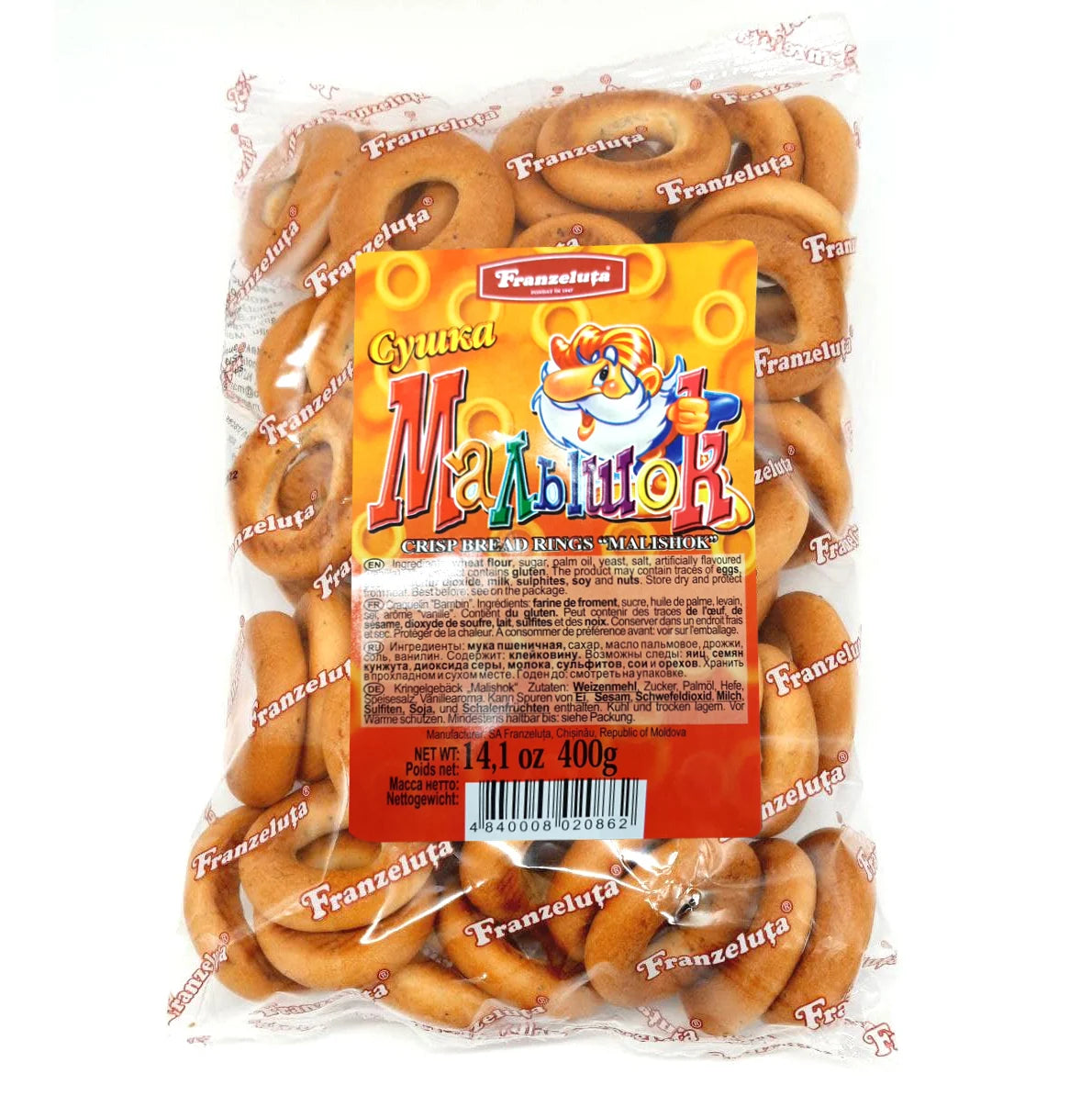 pack of Crisp Bread Rings "Malishok", 400g