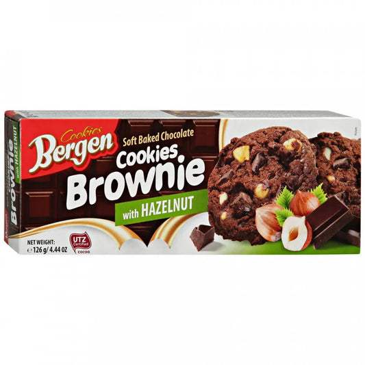 Bergen Brownie Chocolate w/ Chocolate Pieces & Hazelnuts, 126g