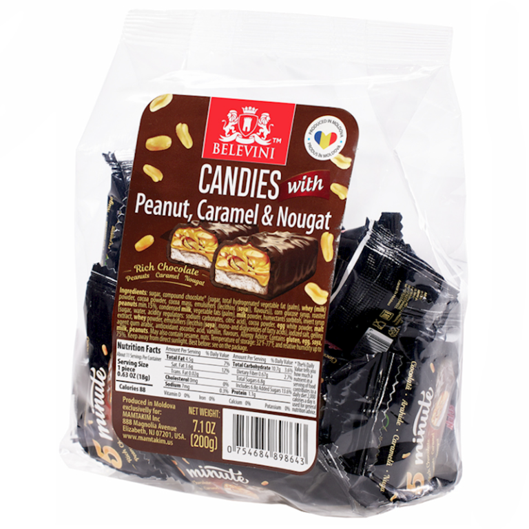 Belvini Candies w/ Peanut, Caramel & Nougat, 200g