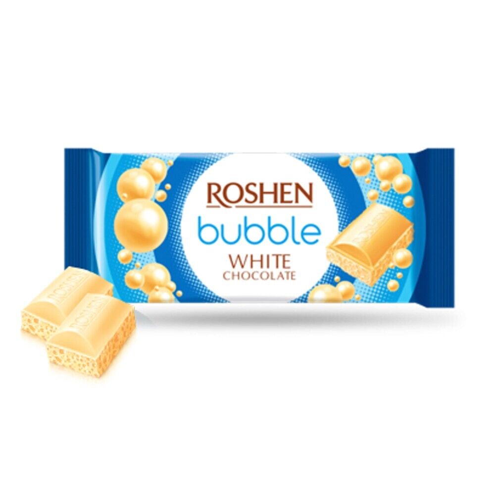 Roshen Bubble White Chocolate Bar, 80g