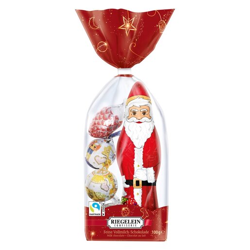 Milk Chocolate Riegelein Fairtrade Christmas Bag, 100g