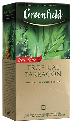 box of Greenfield Tropical Tarragon Oolong Tea, 25TB