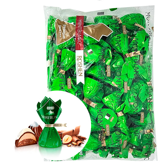 pack of Roshen Mont Blanc Candies w/ Chopped & Grated Hazelnuts, 1kg