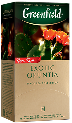 box of Greenfield Exotic Opuntia Black Tea, 25TB