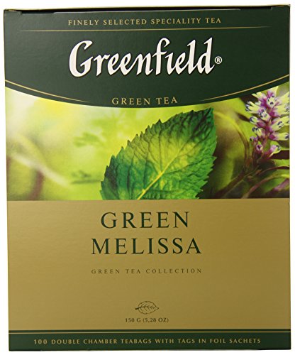 pack of Greenfield Green Melissa Green Tea, 100TB