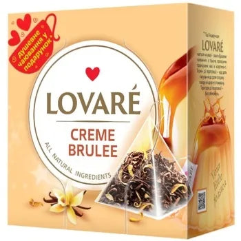 box of Lovare Creme Brulee Black Leaf Tea, 15TB