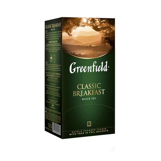 box of Greenfield Classic Breakfast Black Tea, 25TB