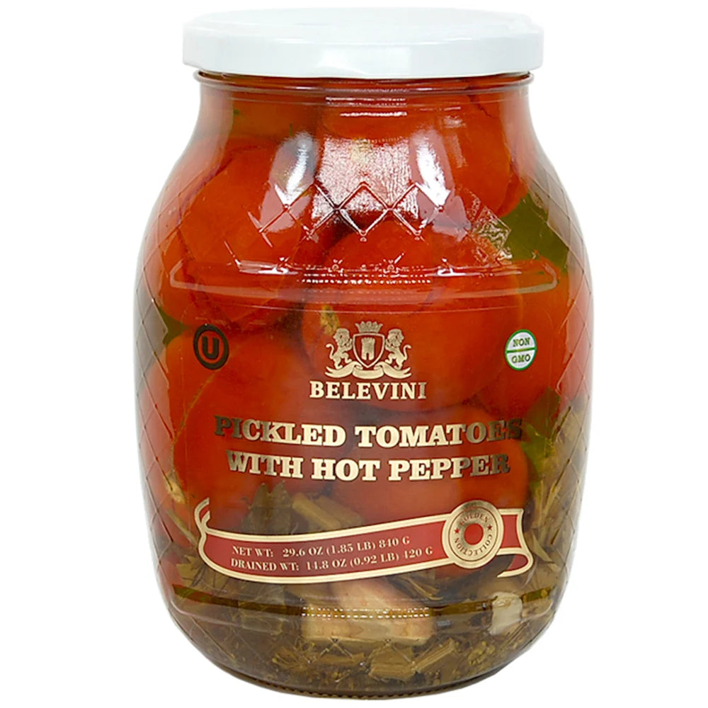 pack of Belevini Pickled Tomatoes w/ Hot Peppers, 840g