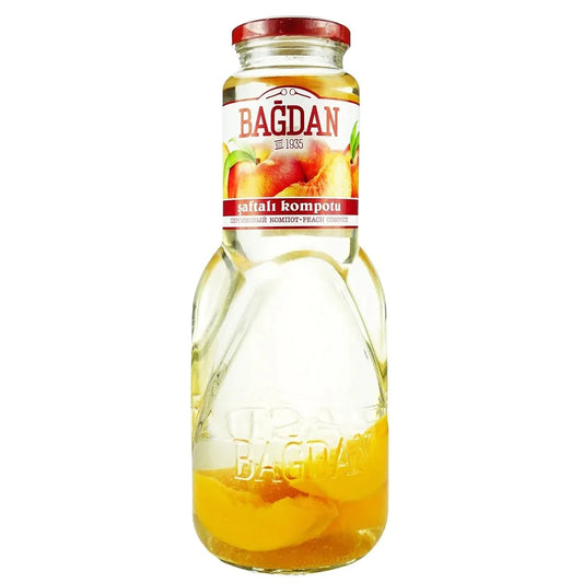 bottle of Bagdan Peach Compote, 1L