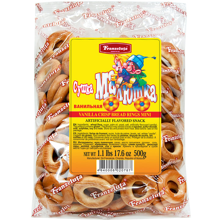 pack of Franzeluta Vanilla Crisp Bread Rings Mini, 500g