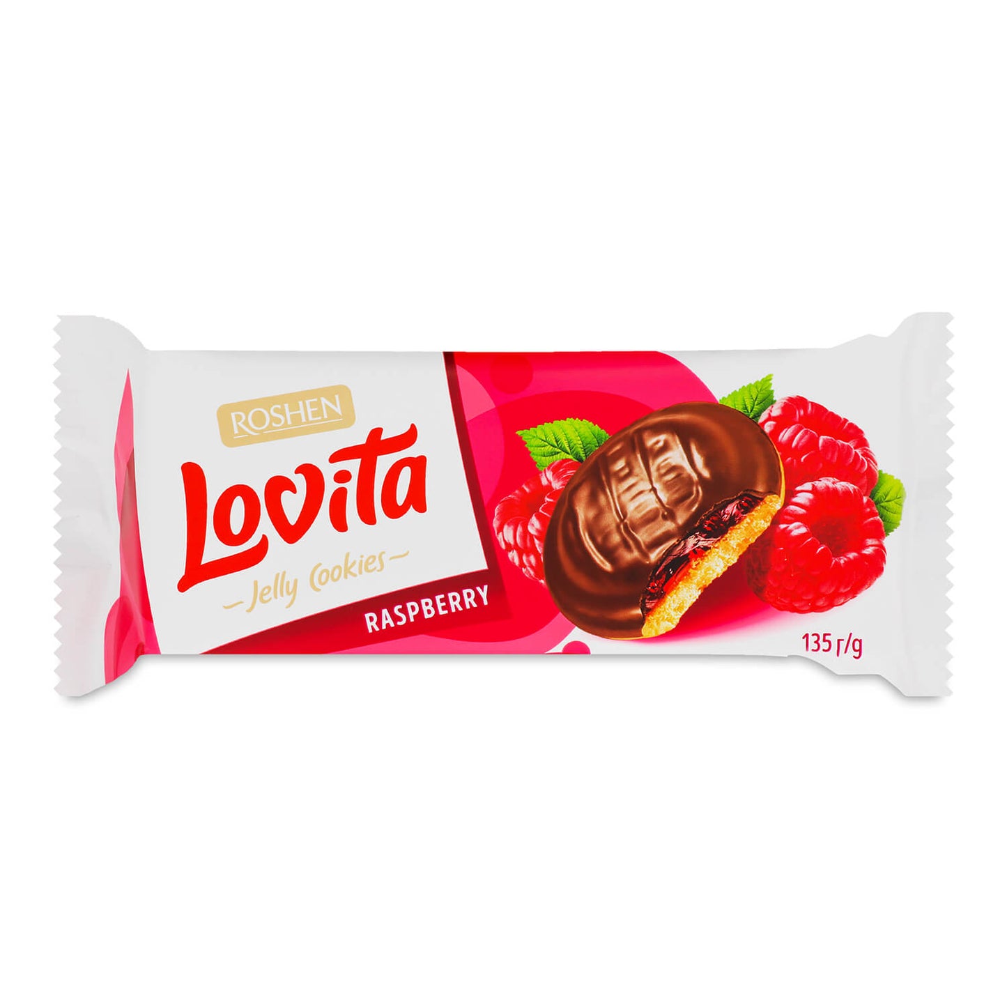 Pack of Roshen Lovita Raspberry Jelly Cookies, 135g