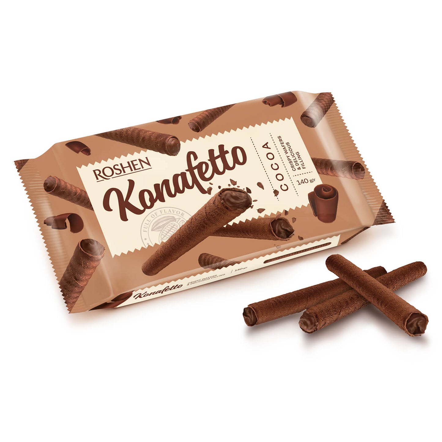 Roshen Konafetto Cocoa Crispy Wafers, 140g pack