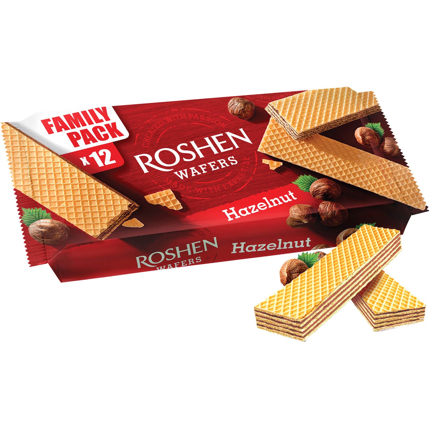 Pack of Roshen Hazelnut Wafers, 216g